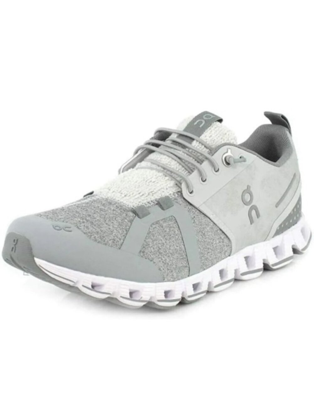 On Running Cloud 5 Terry Running Shoes Sneakers  Gray White Swiss Womens 9.5